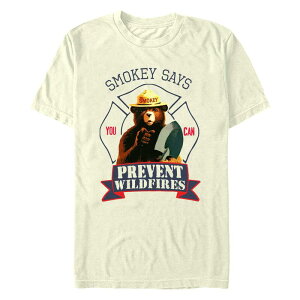 �A�j���L�����N�^�[ �����Y �g�b�v�X T�V���c �O���t�B�b�N Licensed Character Men'smokey The Bear Smokey Says You Can Prevent Wildfires Graphic Tee Natural