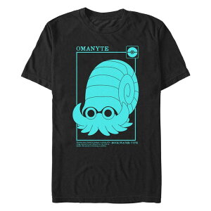 �A�j���L�����N�^�[ �����Y �g�b�v�X T�V���c �O���t�B�b�N Licensed Character Men's Pokemon Omanyte Poster Graphic Tee Black �u���b�N