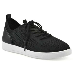 �z���C�g�}�E���e�� ���f�B�[�X �V���[�Y �X�j�[�J�[ ���[�X White Mountain Upscale Women's Lace-Up Sneakers Black Fabric �u���b�N