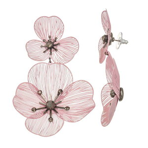 FEH fB[X ANZT[ sAXECO Simply Vera Wangreen Flower Double Drop Earrings Hot Pink sN