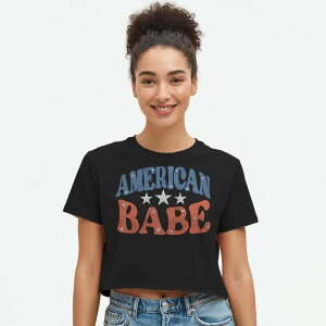 �A���u�����f�b�h ���f�B�[�X �g�b�v�X T�V���c �O���t�B�b�N Unbranded Juniors' Grayson Threads The Label American Babe Cropatriotic Graphic Tee Caviar