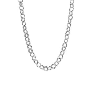 1928 fB[X ANZT[ lbNXE`[J[Ey_ggbv [X 1928 Link Chain with Oval Faceted Crystal Pendant Necklace White Silver zCg