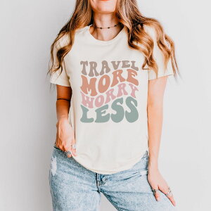 Simply Sage Market ���f�B�[�X �g�b�v�X T�V���c Simply Sage Marketravel More Worry Lesshort Sleeve Tee Cream �N���[��