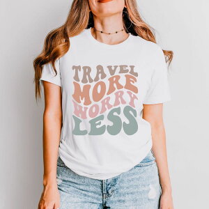 Simply Sage Market ���f�B�[�X �g�b�v�X T�V���c Simply Sage Marketravel More Worry Lesshort Sleeve Tee White �z���C�g