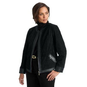 WFVJh fB[X AE^[ WPbgEu] vXTCY XG[h Jessica London Women's Plusize Suede Lady Jacket Black ubN
