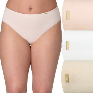 �o�� ���f�B�[�X �A���_�[�E�F�A �p���c �R�b�g�� Women's Bali Lux Cotton Essentials Hi-Cut Underwear 3-pk. Tropical Sands Heather �w�U�[