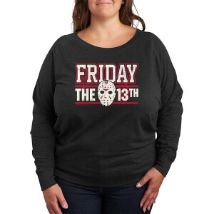 �A�j���L�����N�^�[ ���f�B�[�X �g�b�v�X T�V���c �v���X�T�C�Y �p�C�� Licensed Character Plusize Friday The 13th Collegiate French Terry Long Sleeve Tee Heather Charcoal �`���R�[��