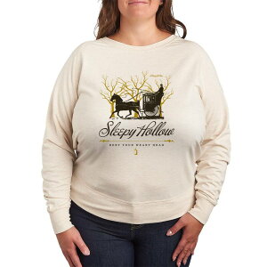 �A�j���L�����N�^�[ ���f�B�[�X �g�b�v�X T�V���c �v���X�T�C�Y �p�C�� Licensed Character Plusize Sleepy Hollow Rest Your Weary Head French Terry French Terry Long Sleeve Tee Beige �x�[�W��
