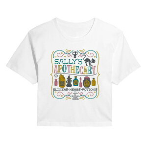 �f�B�Y�j�[ ���f�B�[�X �g�b�v�X T�V���c �N���b�v�h Disney's The Nightmare Before Christmas Juniors' Sally's Apothecary Cropped Tee White �z���C�g