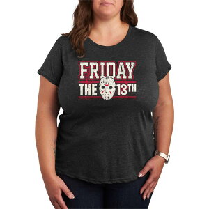 �A�j���L�����N�^�[ ���f�B�[�X �g�b�v�X T�V���c �v���X�T�C�Y �O���t�B�b�N Licensed Character Plusize Friday The 13th Graphic Tee Heather Charcoal �`���R�[��