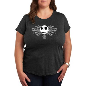�f�B�Y�j�[ ���f�B�[�X �g�b�v�X T�V���c �v���X�T�C�Y �O���t�B�b�N Disney's The Nightmare Before Christmas Jack Skellington Plusize Graphic Tee Heather Charcoal �`���R�[��