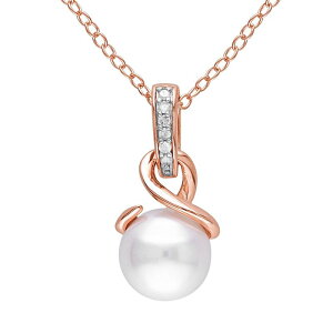 yz Aufbh fB[X lbNXE`[J[Ey_ggbv ANZT[ Stella Grace Freshwater Cultured Pearl & Diamond Accent Pink Rhodium-Plated Sterling Silver Pendant Necklace White