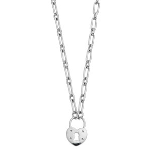 �A���u�����f�b�h ���f�B�[�X �A�N�Z�T���[ �l�b�N���X�E�`���[�J�[�E�y���_���g�g�b�v ���[�X Unbranded Sterling Silver Heart Lock Pendant Paper Clip Chainecklace Silver Tone �V���o�[