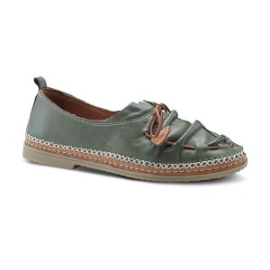 �X�v�����O�X�e�b�v ���f�B�[�X �V���[�Y �X���b�|���E���[�t�@�[ ���U�[ Spring Step Neeta Women's Leather Slip-On Shoes Olive Green �O���[��