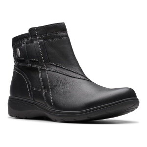 N[NX fB[X V[Y u[cECu[c U[ ClarksR Carleigh Style Women's Leather Pull-On Boots Black ubN