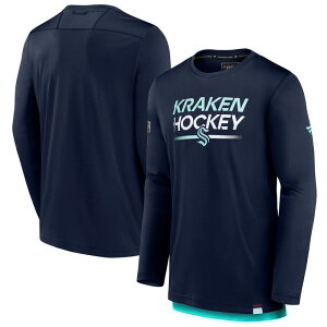 �t�@�i�e�B�N�X �����Y �g�b�v�X T�V���c Men's Fanatics Deep Sea Blue Seattle Kraken Authentic Pro Tech Long Sleeve T-Shirt Krk Navy �l�C�r�[