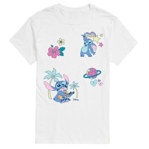 fBYj[ Y gbvX TVc pb`[N OtBbN Disney's Lilo & Stitch Men's Patchwork Graphic Tee White zCg