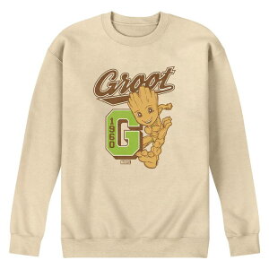 �}�[�x�� �����Y �g�b�v�X T�V���c �X�E�F�b�g �t���[�X Men's Marvel Guardians Of The Galaxy Groot Collegiate Crew Fleece Sweatshirt Cream �N���[��