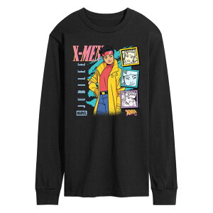 }[x Y gbvX TVc u[c OtBbN Men's Marvel X-Men '97 Jubilee 90s Bootleg Long Sleeve Graphic Tee Black ubN