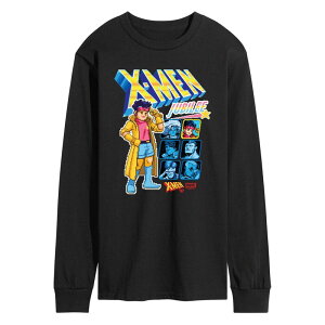 yz }[x Y TVc gbvX Men's Marvel X-Men '97 Jubilee Pixel Video Game Long Sleeve Graphic Tee Black