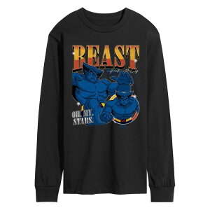 yz }[x Y TVc gbvX Men's Marvel X-Men Beast Bootleg Oh My Stars Long Sleeve Graphic Tee Black