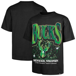 �t�H�[�e�B�Z�u���u�����h �����Y �g�b�v�X T�V���c 47 Brand Men's '47 Black Milwaukee Bucks Past Champs Collection Flashbulb Foundation T-Shirt Buk Black �u���b�N