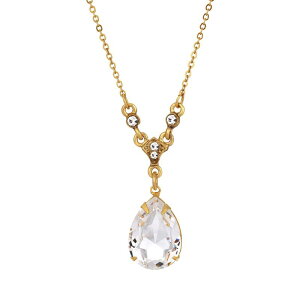 yz 1928 fB[X lbNXE`[J[Ey_ggbv ANZT[ 1928 Gold Tone Simulated Crystal Drop Necklace White