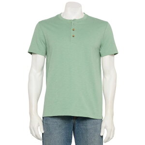 �\�m�} �����Y �g�b�v�X T�V���c Men'sonoma Goods For Life Adaptivessential Short Sleeve Henley T-Shirt Sage �Z�[�W