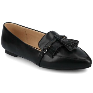 W[j[ fB[X V[Y T_ [t@[ Journee Jannah Women's Pointed Toe Tasseloafer Flats In Regular & Wide Width Black ubN