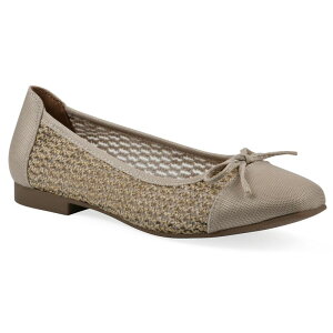yz zCg}Ee fB[X T_ V[Y White Mountain Boco Women's Bow Accent Ballet Flats Natural Metallic
