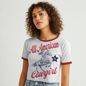�A���u�����f�b�h ���f�B�[�X �g�b�v�X T�V���c �O���t�B�b�N Unbranded Juniors' Grayson Threads The Label All American Baby Ringer Patriotic Graphic Tee White Pink �z���C�g