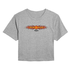 �}�[�x�� ���f�B�[�X �g�b�v�X T�V���c �N���b�v�h Juniors' Marvel The Fantastic Four Firsteps Human Torch Cropped Tee Heather Gray �O���[