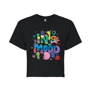 �f�B�Y�j�[ �s�N�T�[ ���f�B�[�X �g�b�v�X T�V���c �N���b�v�h Disney / Pixar's Inside Out 2 Juniors' In A Mood Cropped Tee Black �u���b�N