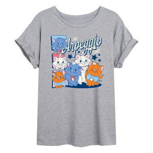 �f�B�Y�j�[ ���f�B�[�X �g�b�v�X T�V���c Disney's The Aristocats Juniors' The Arpeggio Tour Oversized Tee Heather Gray �O���[
