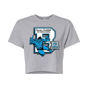 �}�[�x�� ���f�B�[�X �g�b�v�X T�V���c �N���b�v�h Juniors' Marvel X-Men Beast '63 Collegiate Cropped Tee Heather Gray �O���[