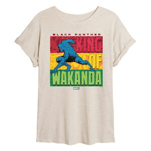 �}�[�x�� ���f�B�[�X �g�b�v�X T�V���c Juniors' Marvel Black Panther King of Wakanda Oversized Tee Beige �x�[�W��