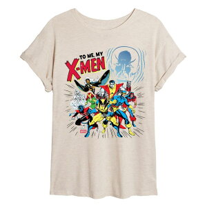 yz }[x fB[X TVc gbvX Juniors' Marvel X-Men To Me My X-Men Oversized Tee Beige