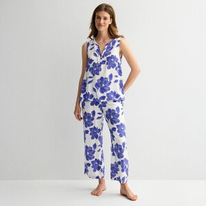 �h���C�p�[�W�F�[���X ���f�B�[�X �A���_�[�E�F�A �i�C�g�E�F�A �p���c �N���b�v�h Women's Draper James 2-Piece Pajama Tank & Cropped Pajama Pantsleep Set Bright Blue Magnolia �u���[