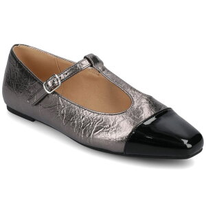 �W���[�j�[ ���f�B�[�X �V���[�Y �T���_�� �L���b�v Journee Women's Theah Medium and Wide Width T-Strap Cap Toe Mary Jane Dress Flats Crinkle Pewter �s���[�^�[