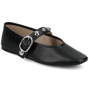 �W���[�j�[ ���f�B�[�X �V���[�Y �T���_�� Journee Naveah Women'studded Pointed Toe Casual Ballet Flats Black �u���b�N