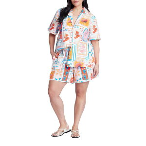 yz GNC fB[X n[tpcEV[c {gX ELOQUII Women's Plus Size Pull On Printed Short Souvenir