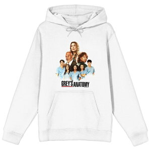 �A�j���L�����N�^�[ �����Y �g�b�v�X T�V���c ���S �p�[�J�[ �O���t�B�b�N Licensed Character Men's Grey's Anatomy Meredith Grey Miranda Bailey & Logo Graphic Hoodie White �z���C�g
