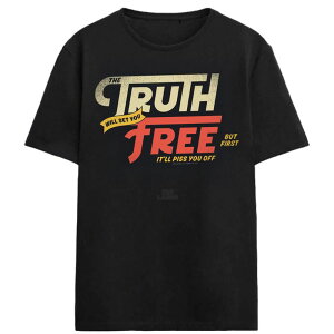 �A�j���L�����N�^�[ �����Y �g�b�v�X T�V���c �O���t�B�b�N Licensed Character Men's Ted Lasso The Truth Will Set You Free Graphic Tee Black �u���b�N