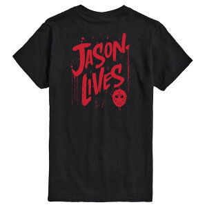 �A�j���L�����N�^�[ �����Y �g�b�v�X T�V���c �g�[�� �O���t�B�b�N Licensed Character Big & Tall Friday The 13th Jason Lives Graphic Tee Black �u���b�N