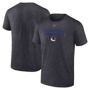 �t�@�i�e�B�N�X �����Y �g�b�v�X T�V���c Men's Fanatics Heather Charcoal Vancouver Canucks Authentic Pro Core Primary T-Shirt Cnk Charco �`���R�[��