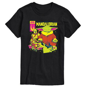 �X�^�[ �E�H�[�Y �����Y �g�b�v�X T�V���c �O���t�B�b�N Men'star Wars The Mandalorian Comicover Graphic Tee Black �u���b�N