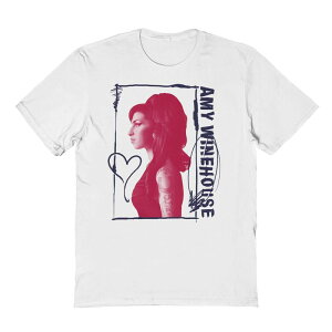 �A�j���L�����N�^�[ �����Y �g�b�v�X T�V���c �O���t�B�b�N Licensed Character Men's Amy Winehouse Heart Graphic Tee White �z���C�g