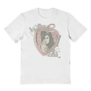 �A�j���L�����N�^�[ �����Y �g�b�v�X T�V���c �O���t�B�b�N Licensed Character Men's Amy Winehouse Back To Black Heart Locket Graphic Tee White �z���C�g