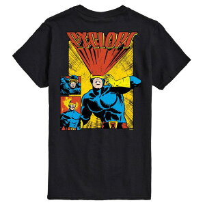 }[x Y gbvX TVc g[ OtBbN Big & Tall Marvel X-Men Cyclops Comic Panelshort Sleeve Graphic Tee Black ubN
