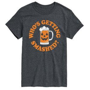 �A�j���L�����N�^�[ �����Y �g�b�v�X T�V���c �g�[�� �O���t�B�b�N Licensed Character Big & Tall Who's Getting Smashed Pumpkin Short Sleeve Graphic Tee Heather Charcoal �`���R�[��